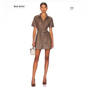 Heartloom Faux Leather Brown Dress